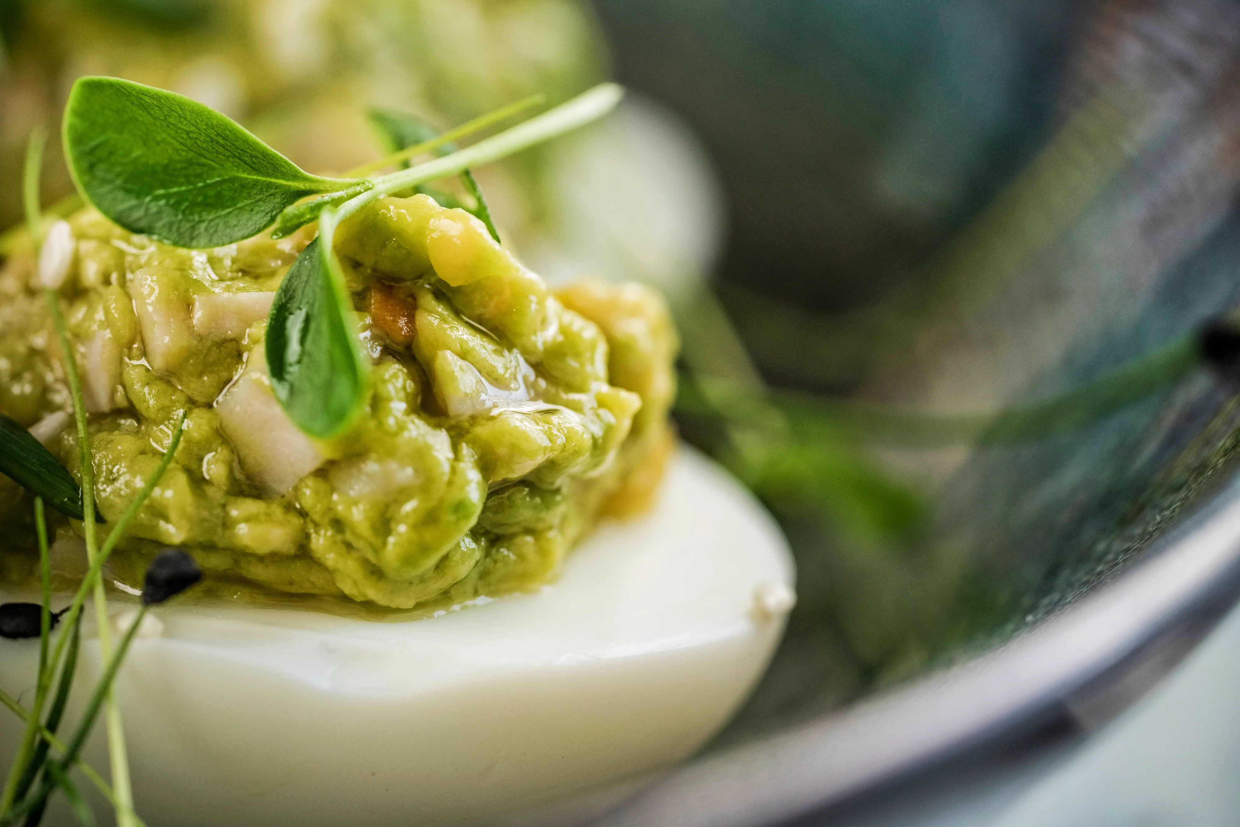 Avocado & Smoked Turkey Stuffed Eggs