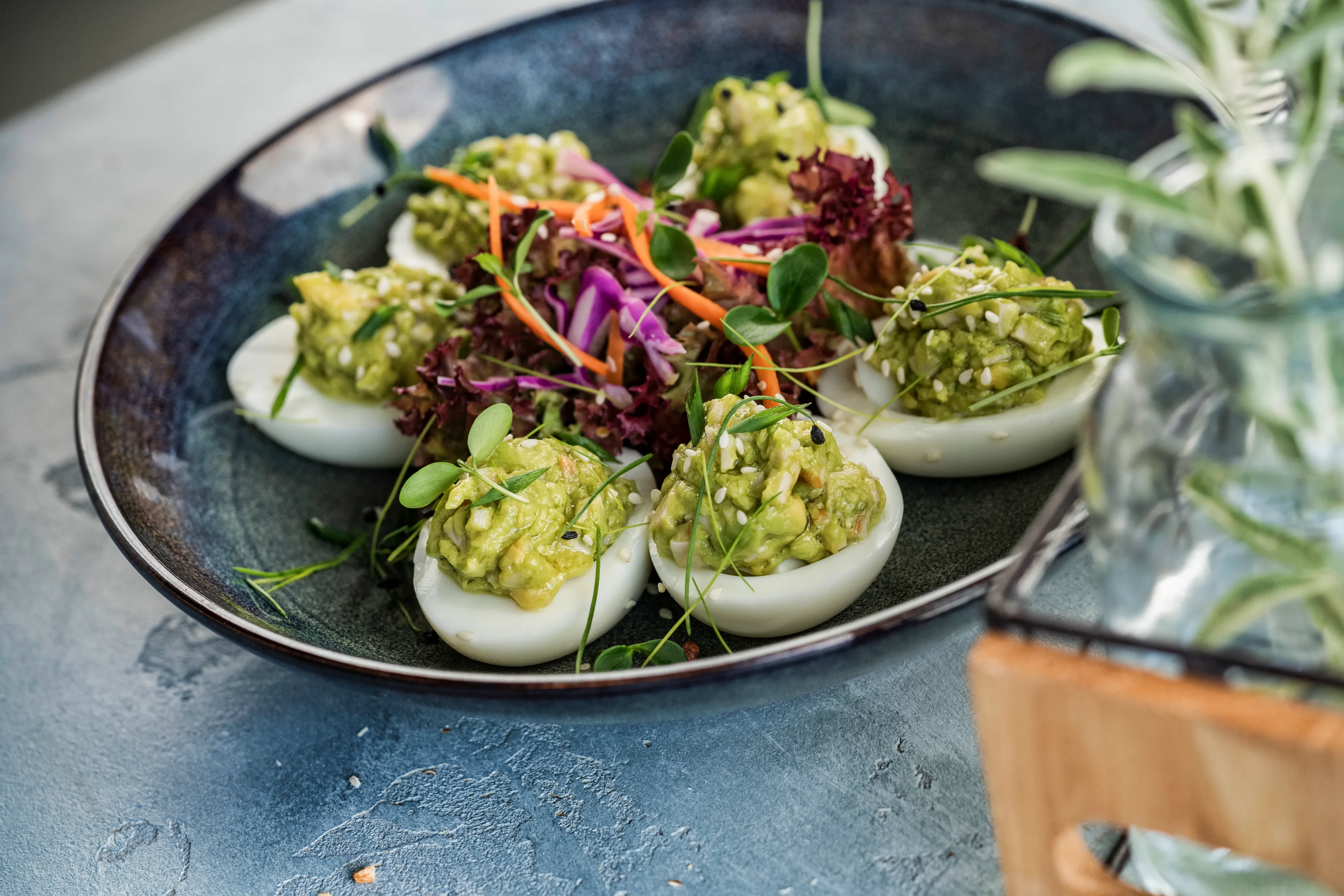 Avocado & Smoked Turkey Stuffed Eggs — final dish