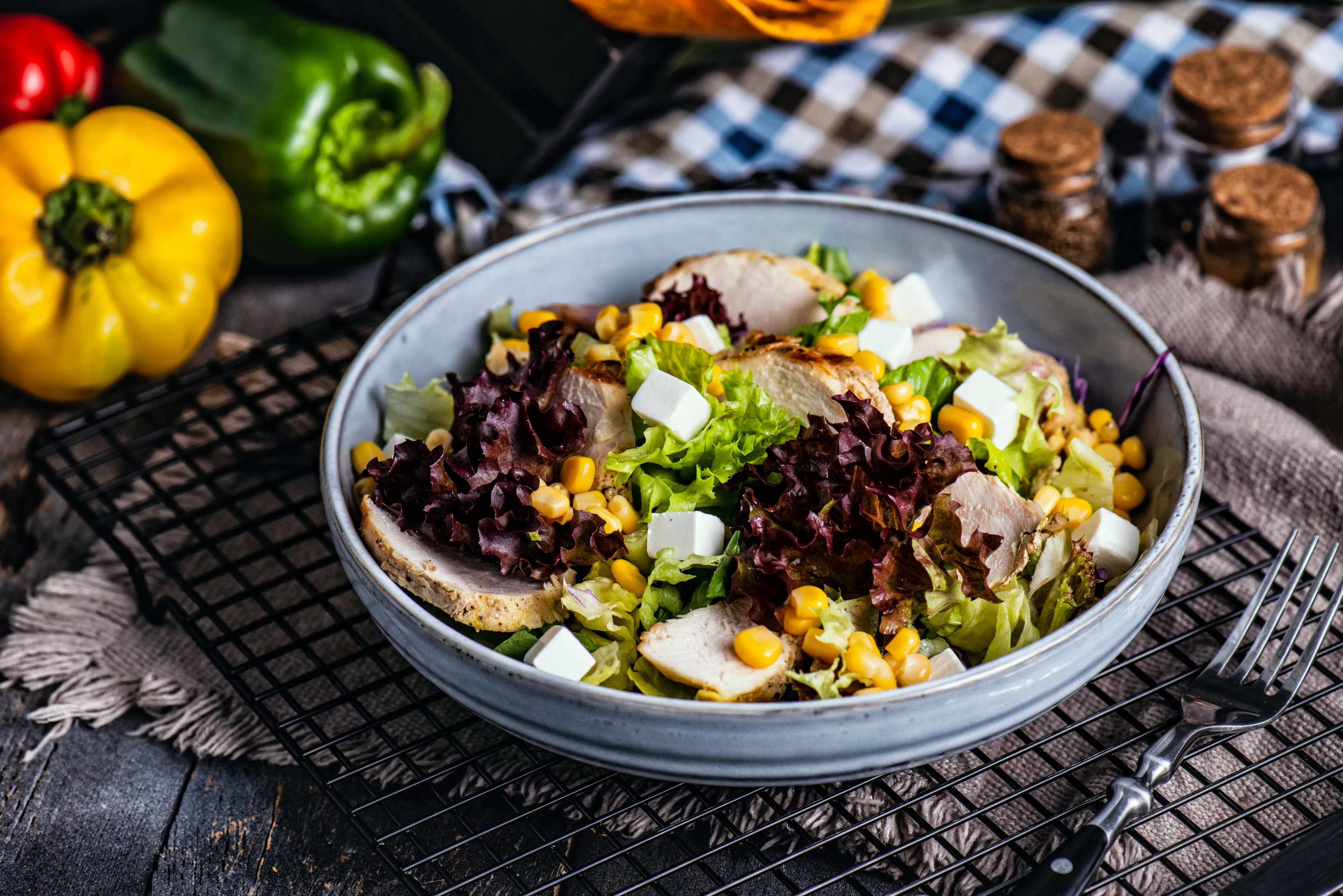 Chicken Sweetcorn Garden Salad — final dish