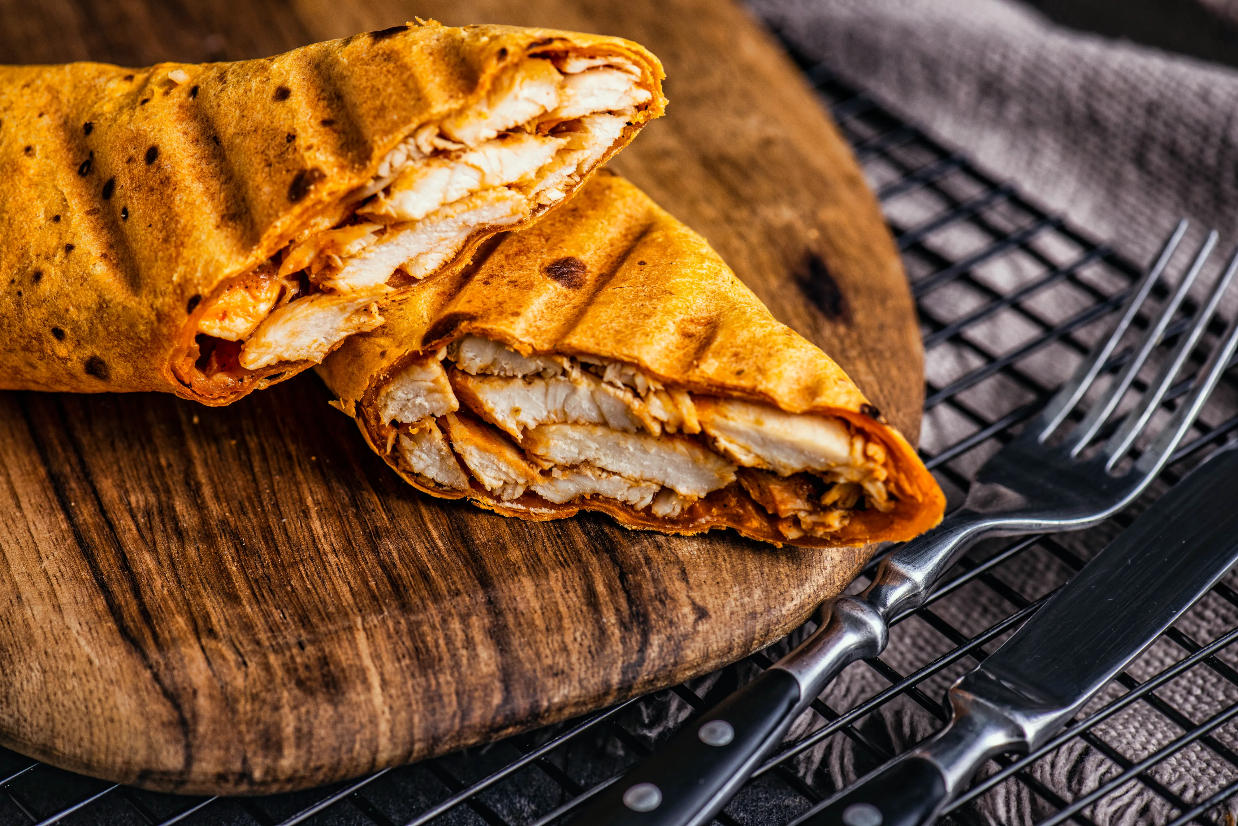 Chicken Tikka Wrap with Yogurt Mustard Sauce