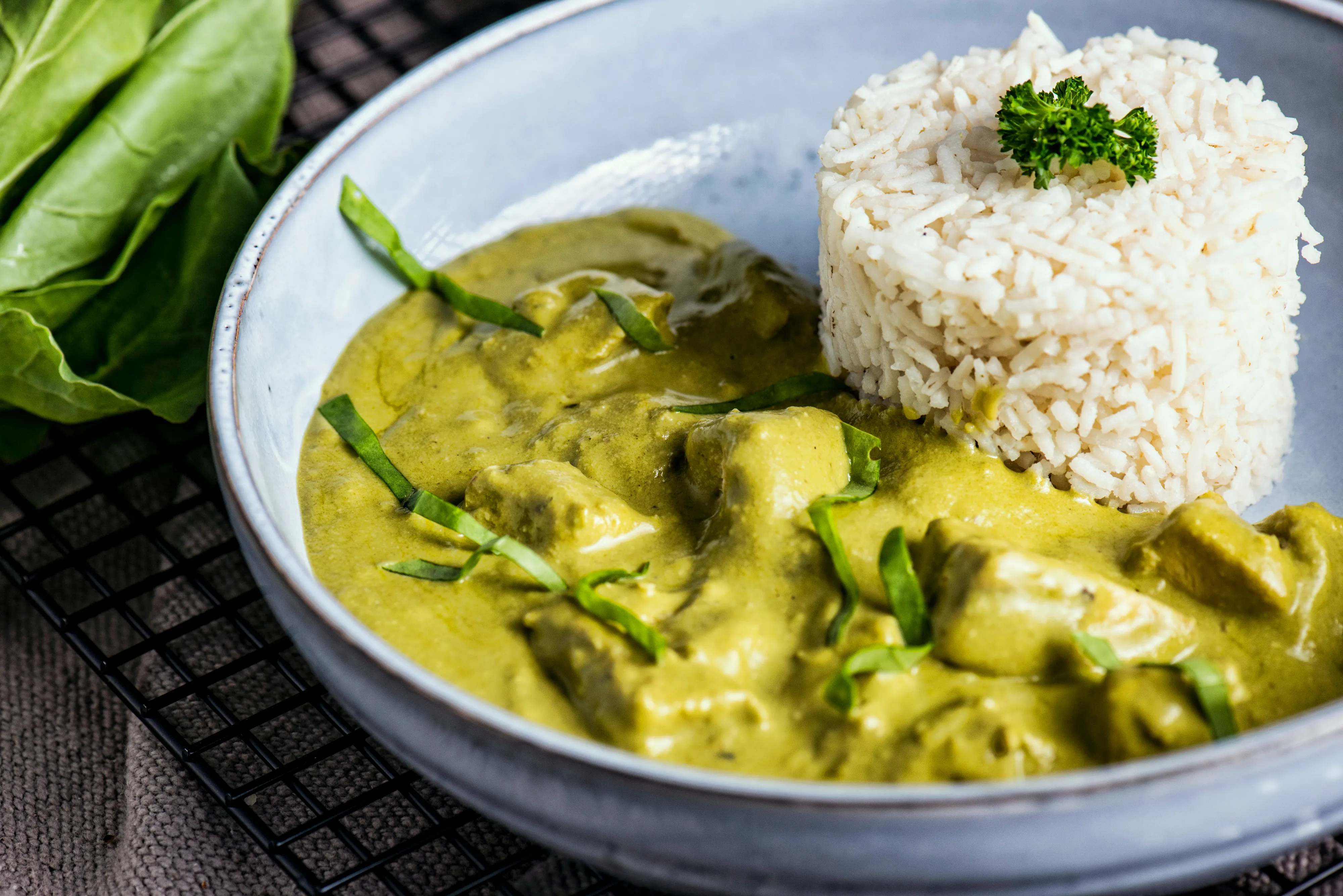 Creamy Spinach Chicken Rice Bowl
