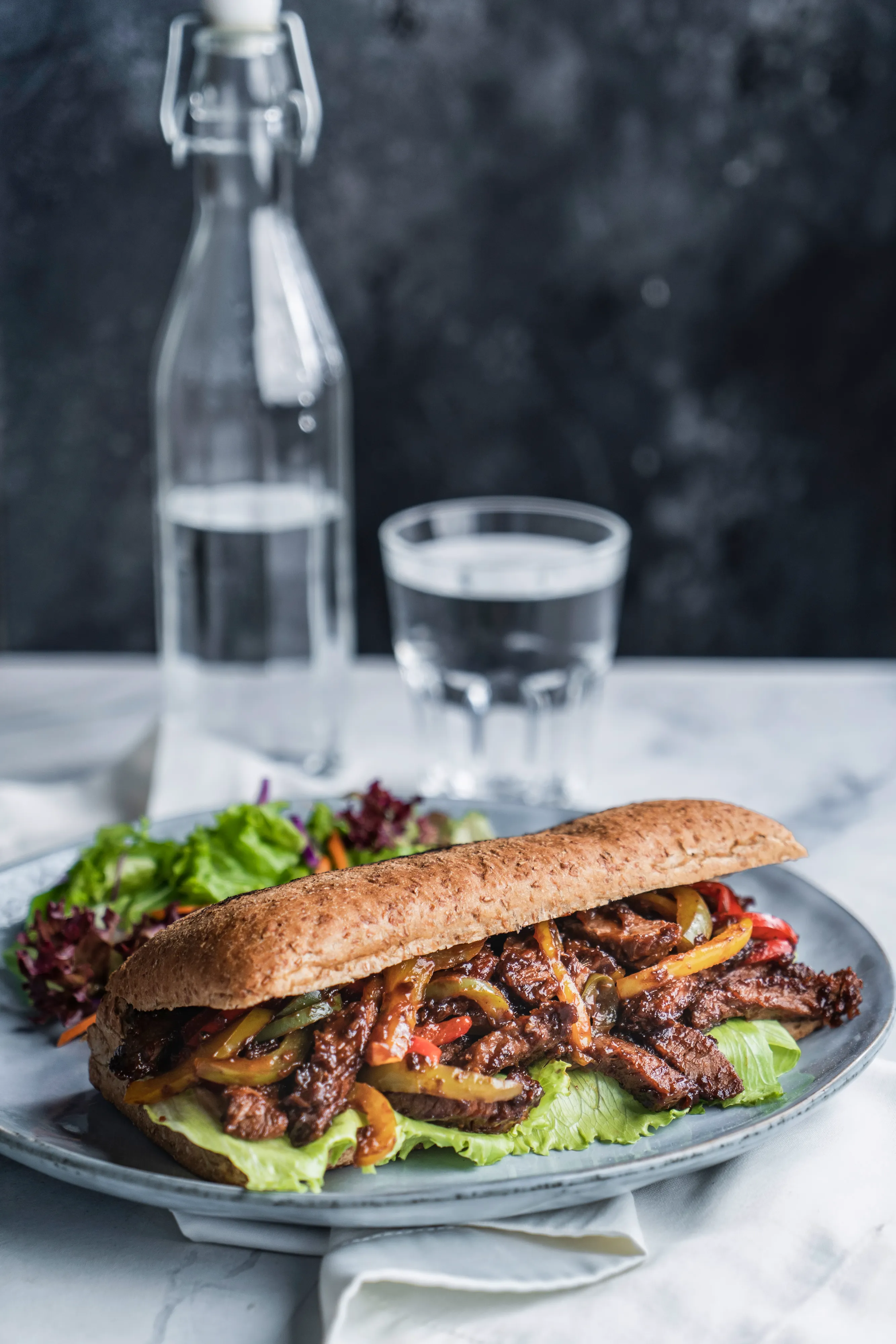 Fire-Grilled Steak & Pepper Panini — final dish