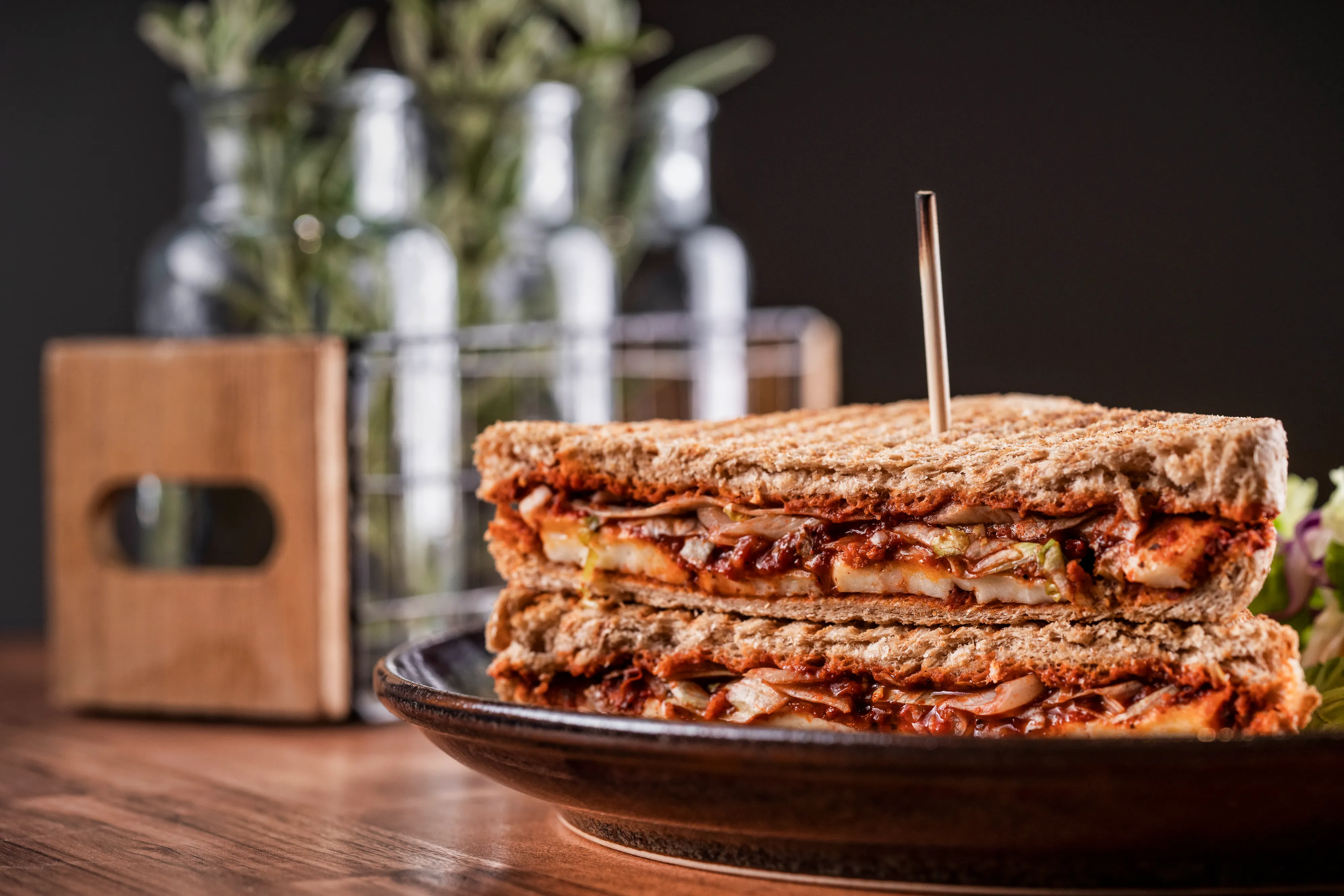 Grilled Halloumi Harissa Sandwich