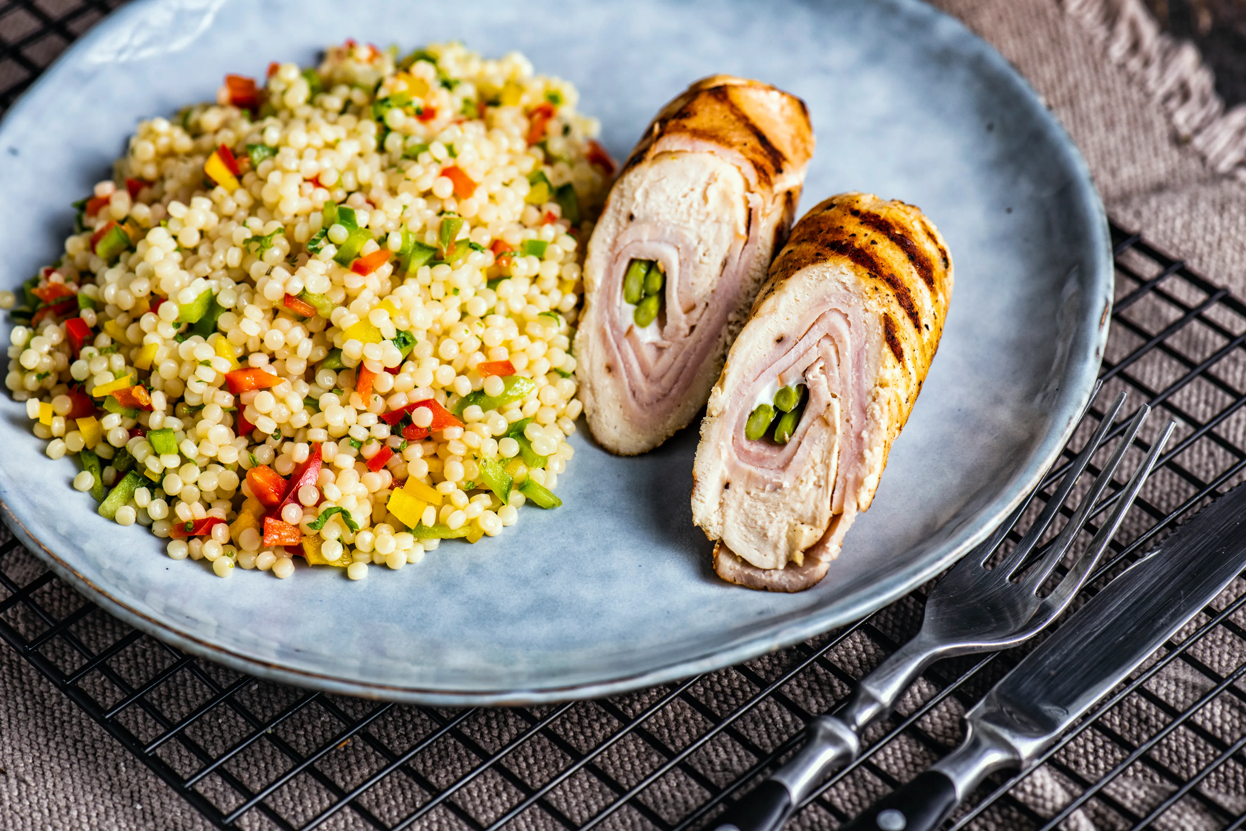 Leanchicken Turkey Roulade Couscous — final dish