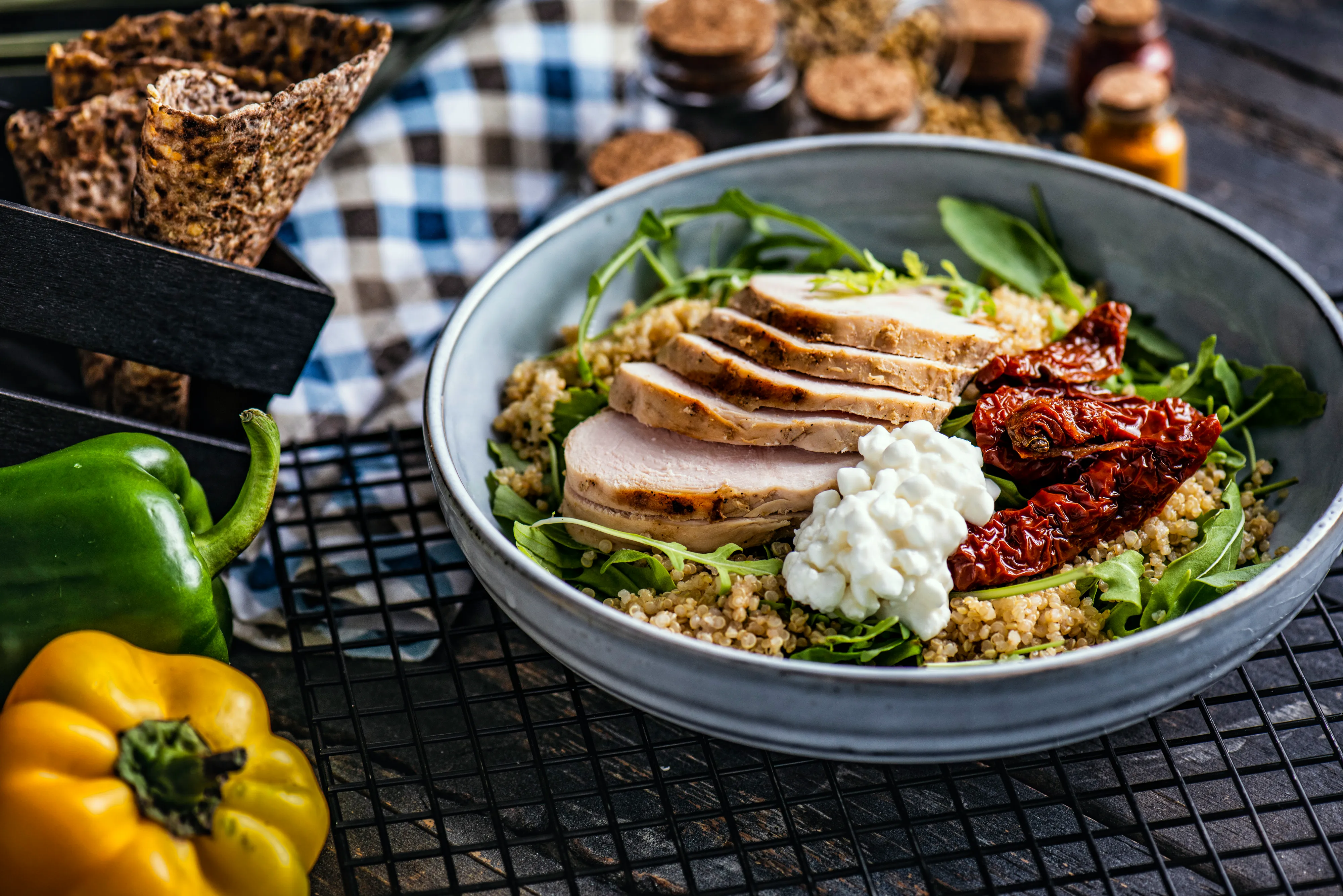 Mediterranean Chicken Quinoa Power Bowl — final dish