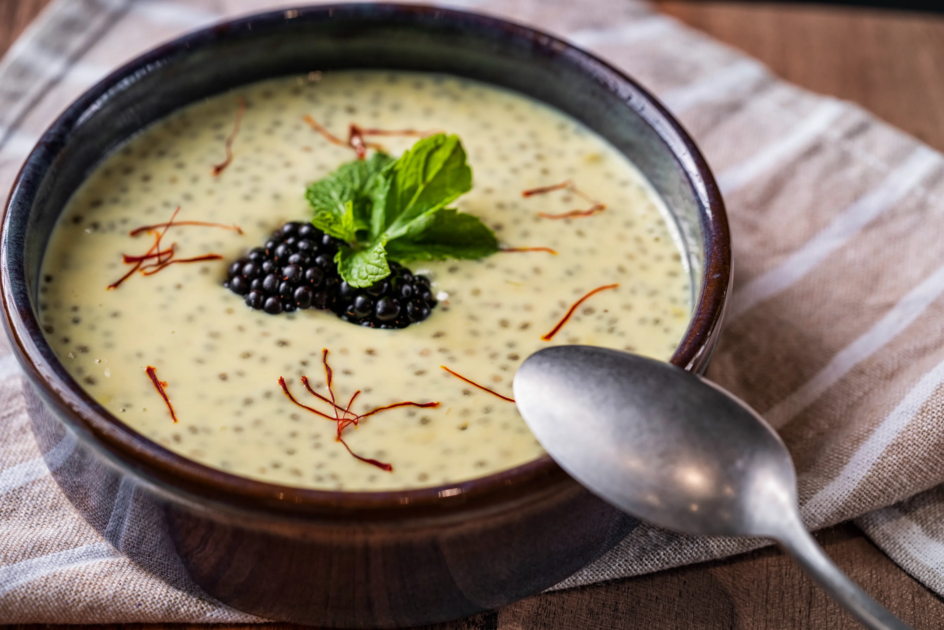 Saffron Chia Pudding — final dish