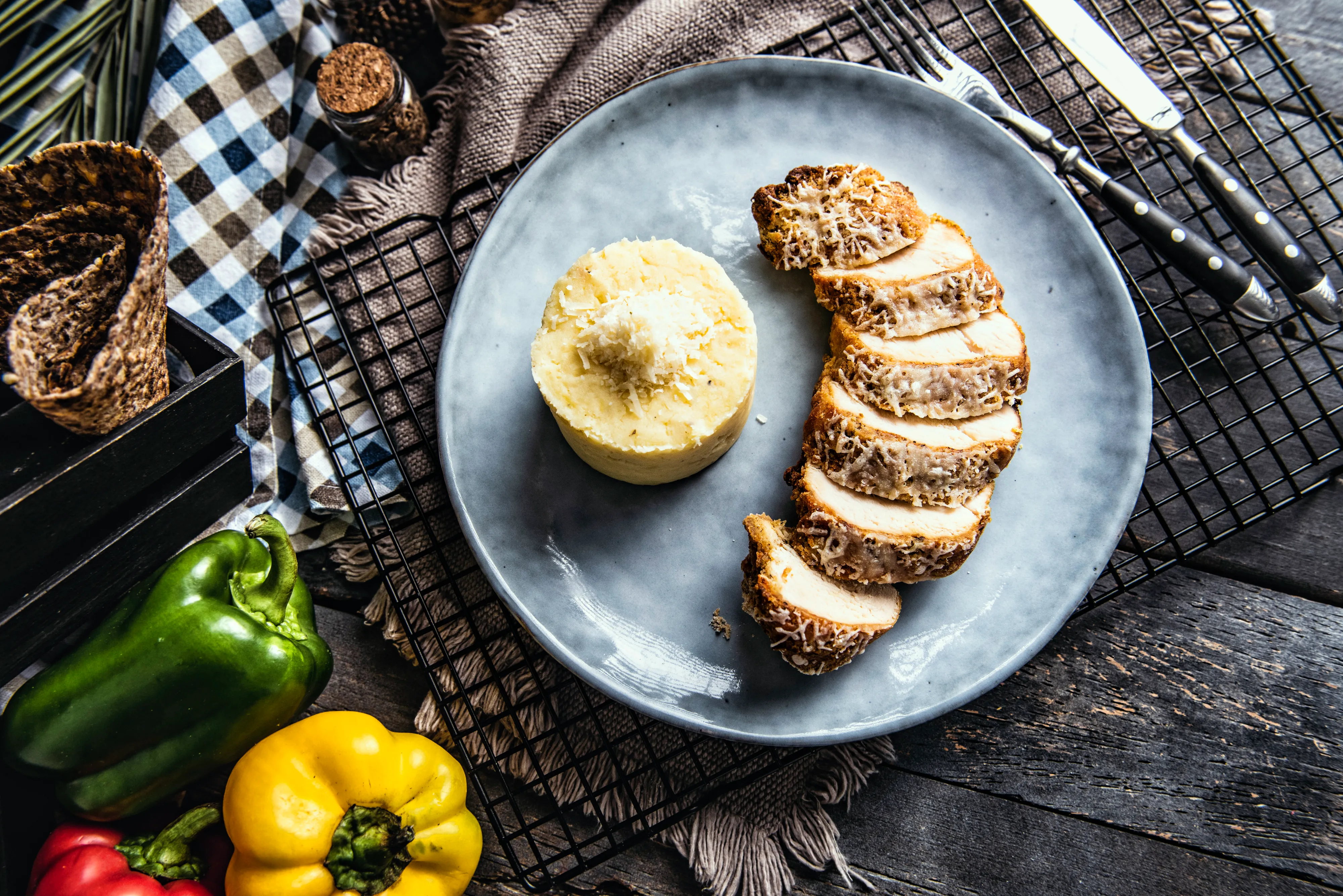 Parmesan Crusted Chicken with Creamy Mash